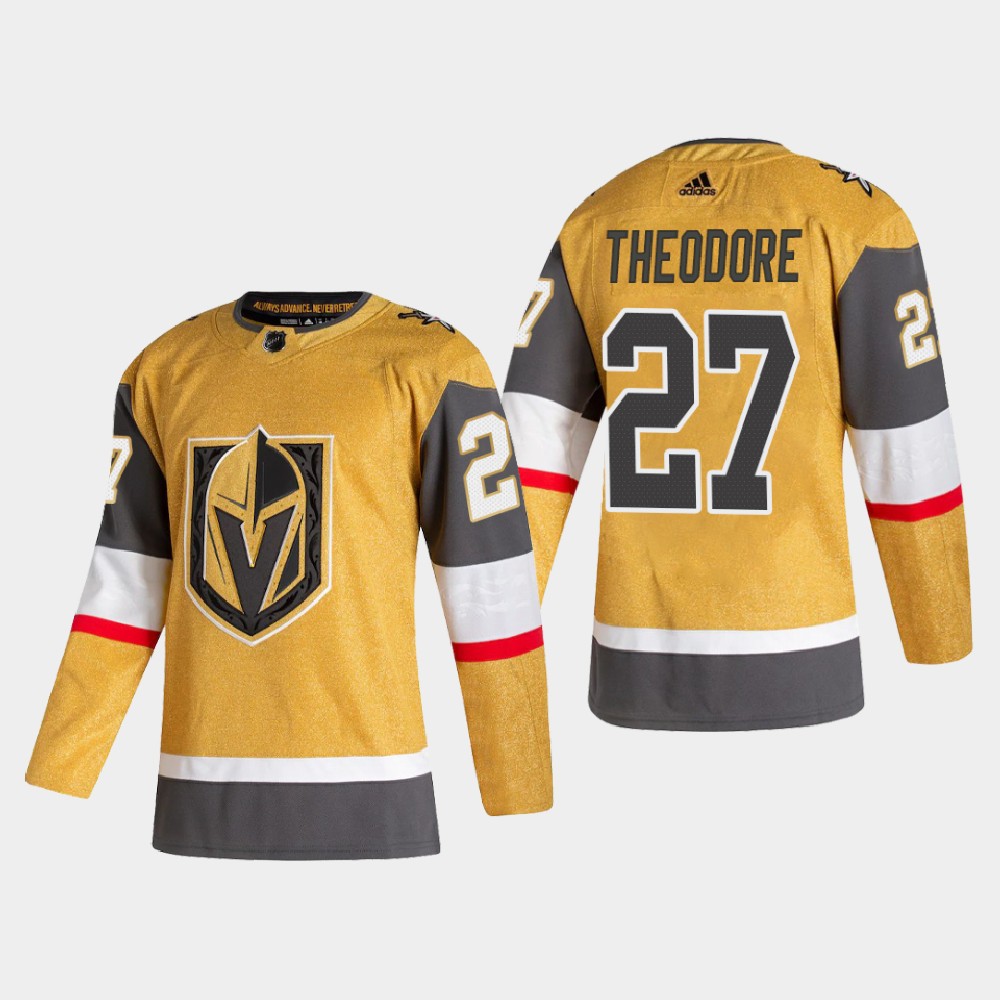 Vegas Golden Knights 27 Shea Theodore Men Adidas 2020 Authentic Player Alternate Stitched NHL Jersey Gold